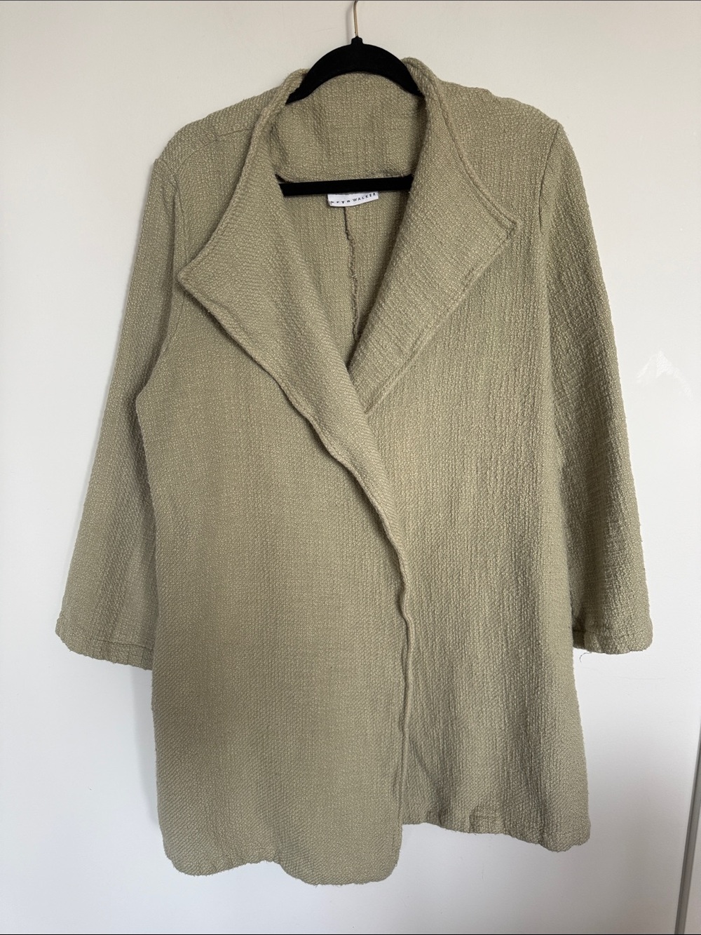 Bryn Walker Linen Cotton Textured Open Front Cardigan One Size